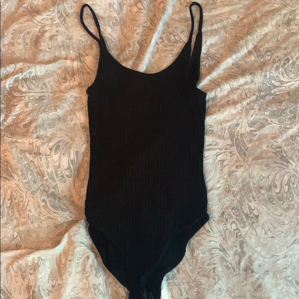 Black spaghetti strap bodysuit